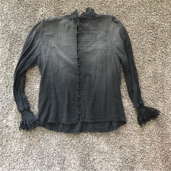 Free People One Ombré Victorian Blouse Lace Small - Picture 7 of 10